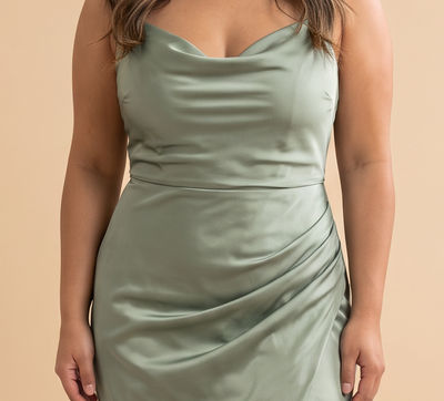 Robe Satinée Sauge