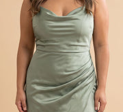 Robe Satinée Sauge