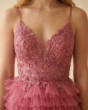 Robe A Volant Rose Flamboyant