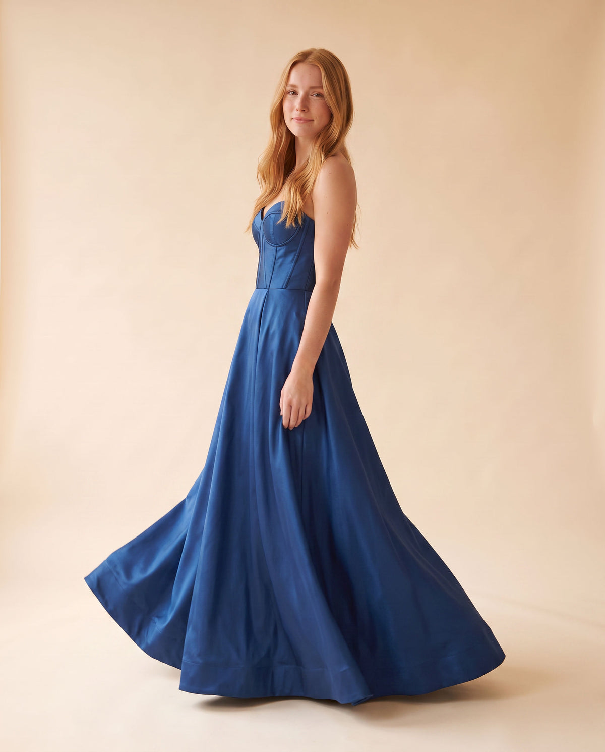 Robe Corset En Satin Bleue Pâle