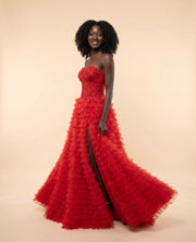Robe À Corset Rouge
