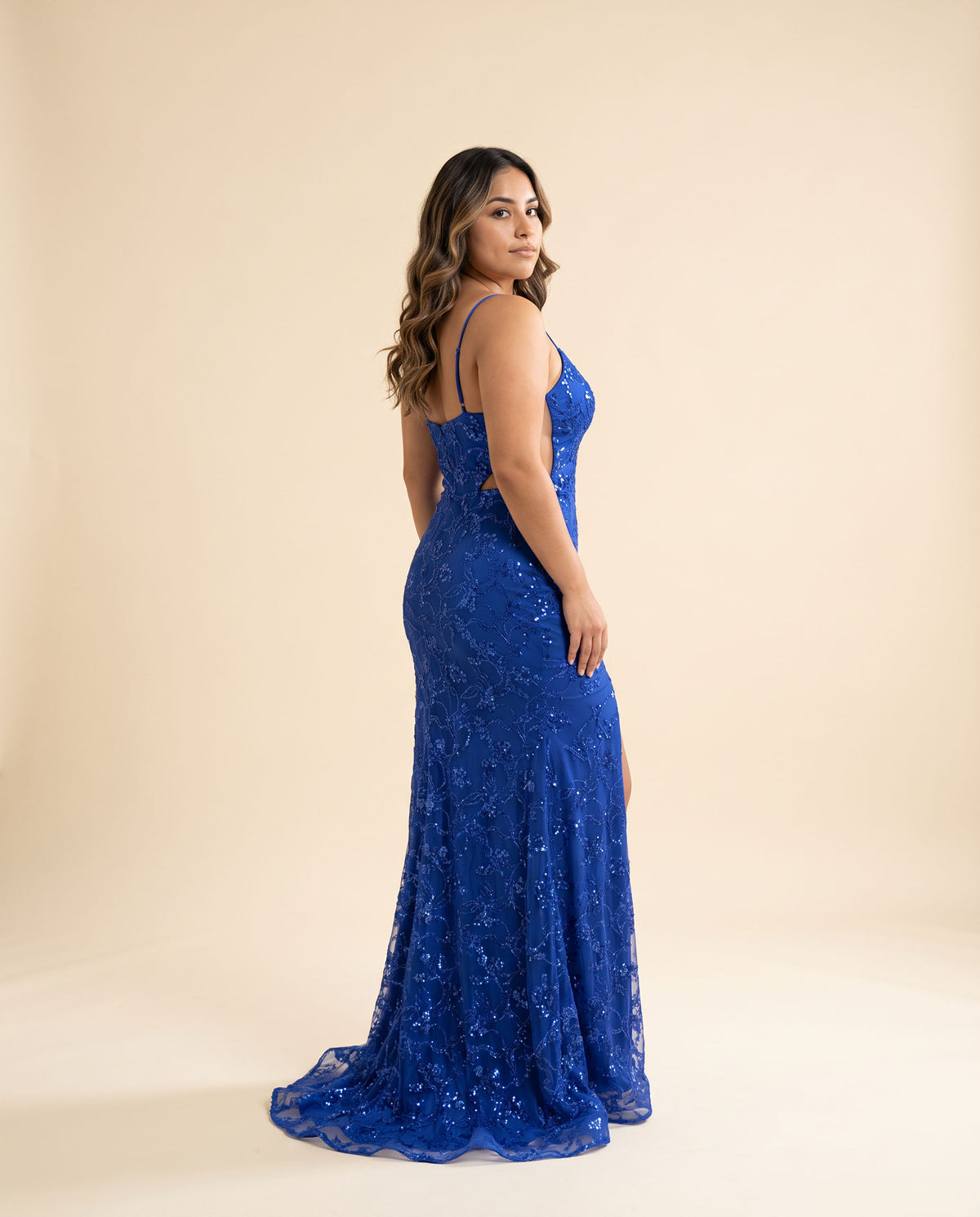 Robe Ajustée Brillante Royal