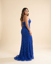 Robe Ajustée Brillante Royal