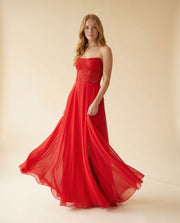 Robe Corset Fluide Rouge