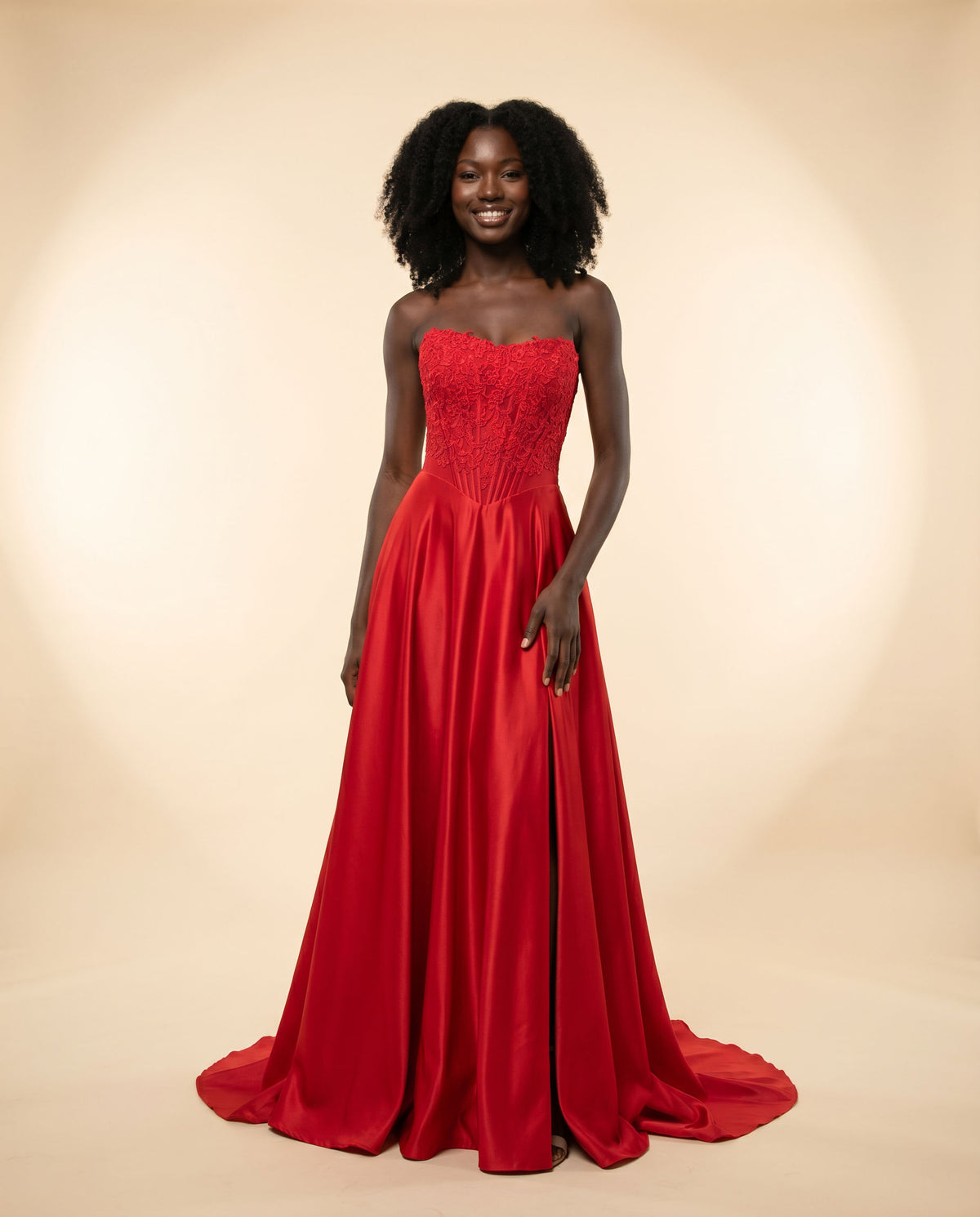 Robe Corset Et Satin Rouge