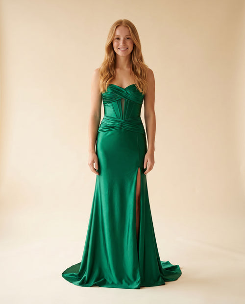 Ladivine - Robe Satinée Greenery - Vert tendre