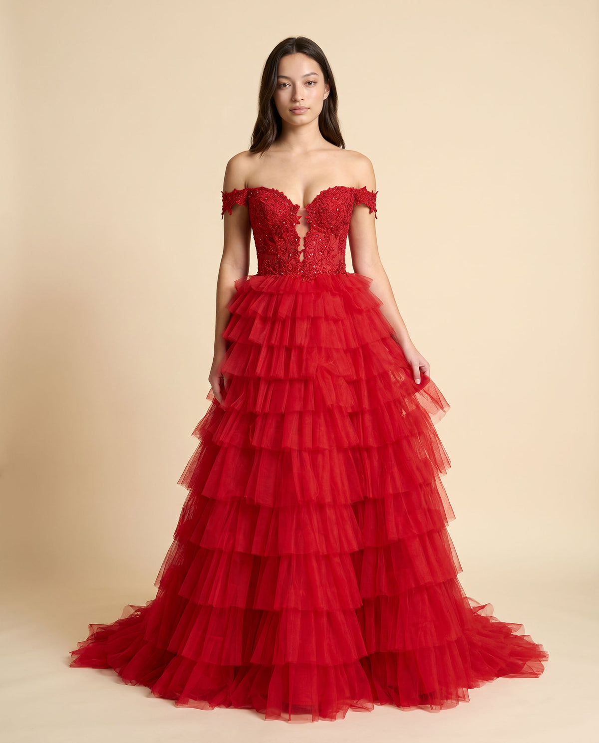 Robe A Volant Rouge