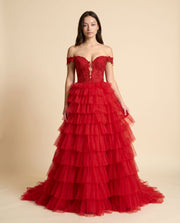 Robe A Volant Rouge
