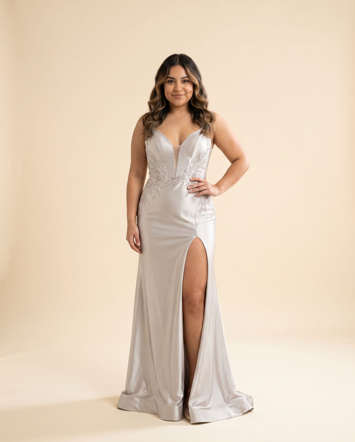 Robe Ajustée Argentée