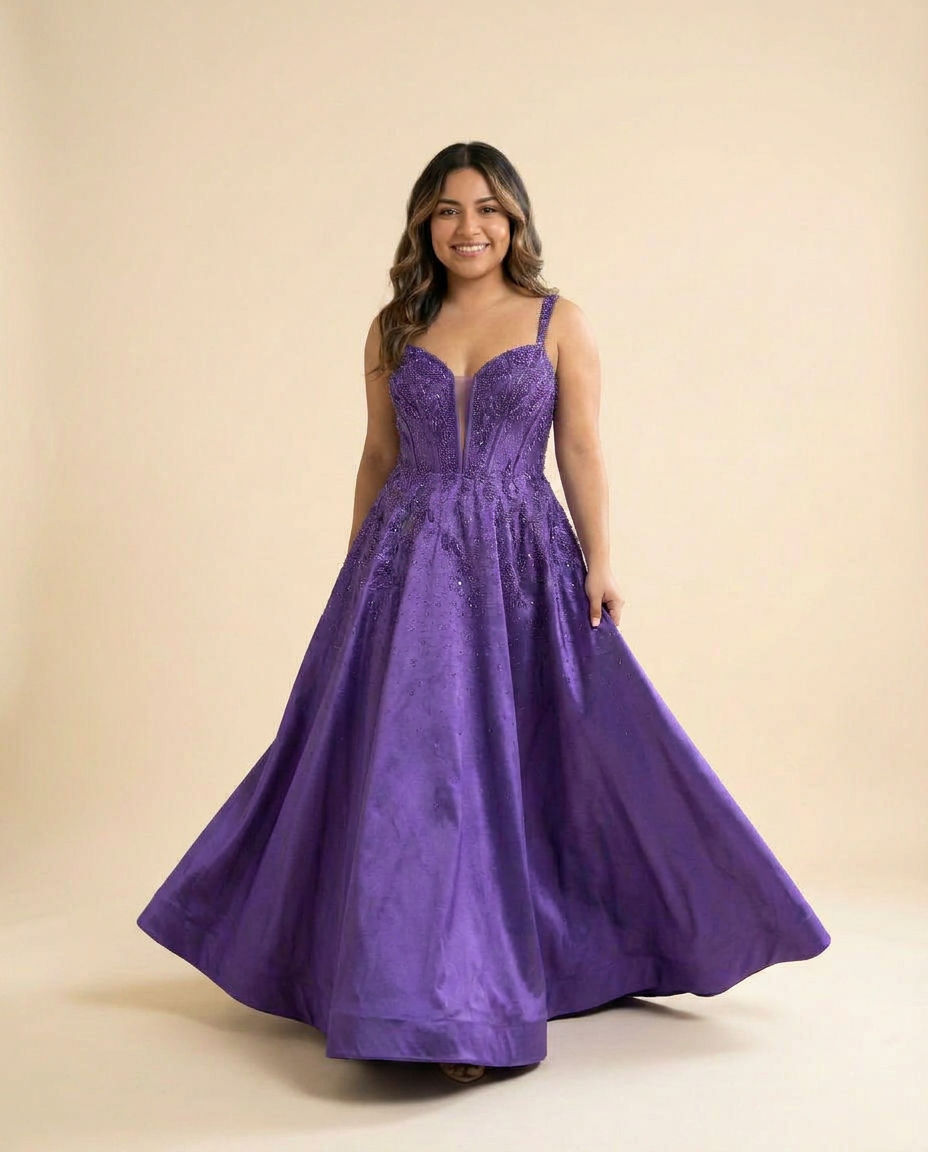 Robe Satiné Brillante Lilas