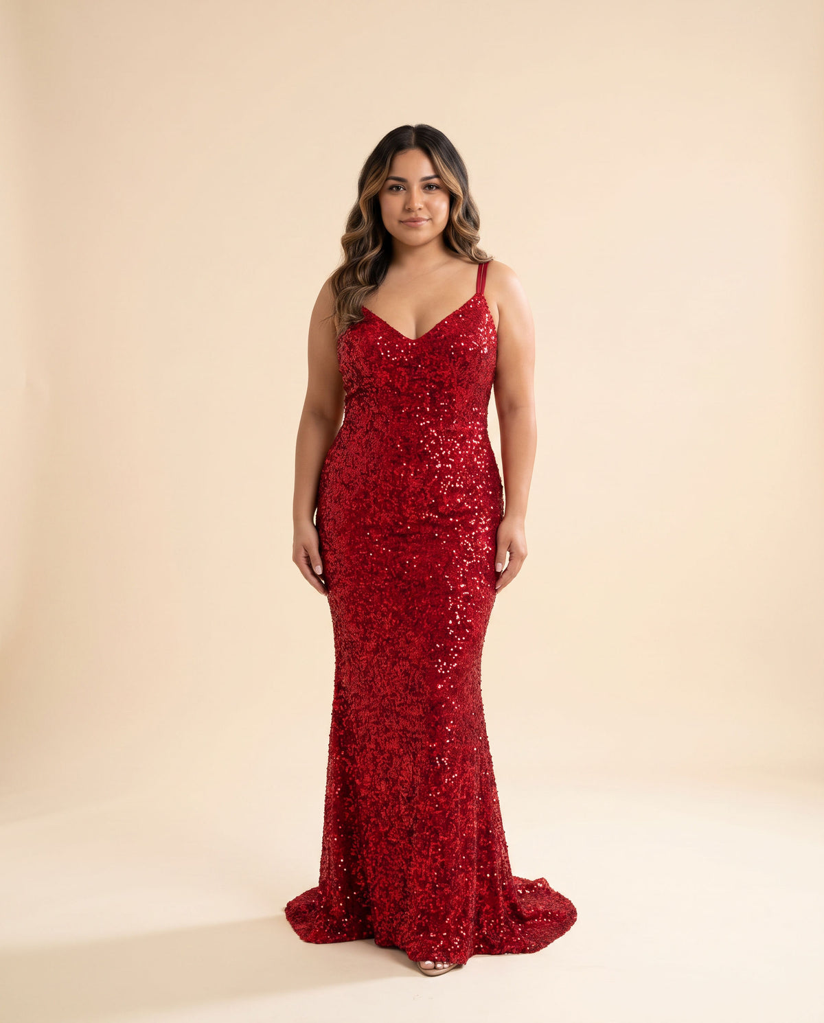 Robe À Paillette Sirène Rouge