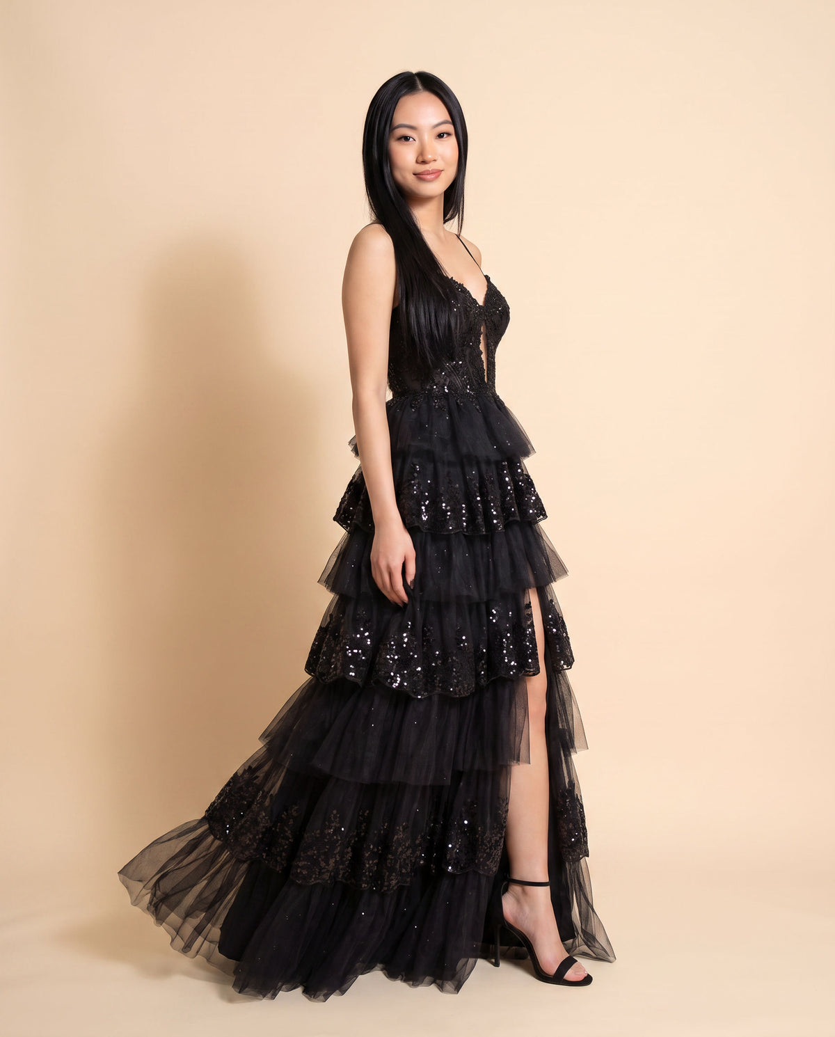 Robe À Étages Noire