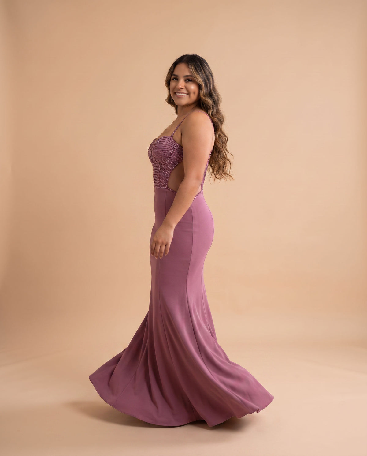 Robe Ajustée Extensible Mauve