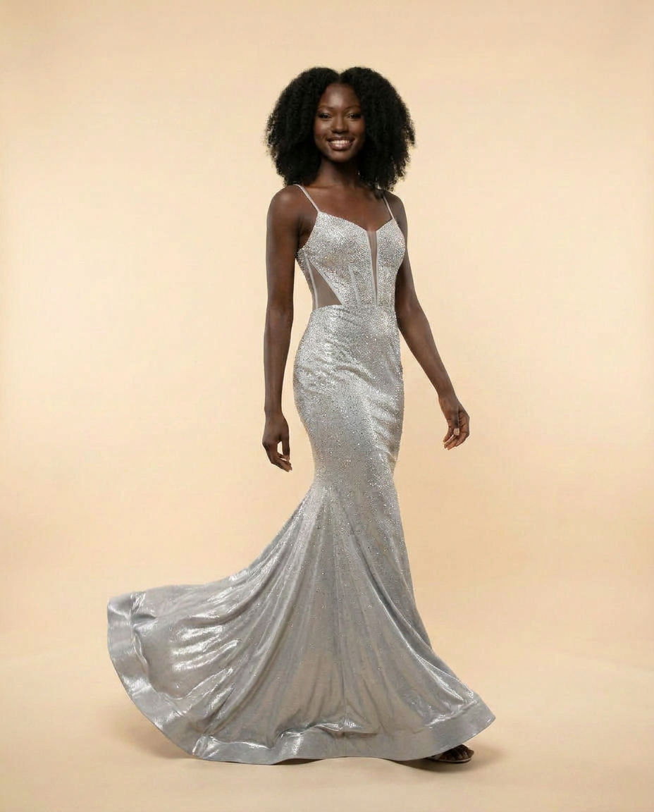 Robe À Corset Nude Silver