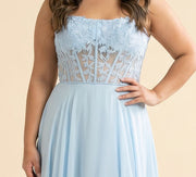 Robe Corset Fluide Bleu Poudre