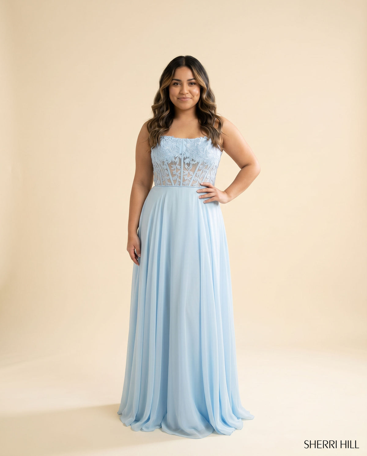 Robe Corset Fluide Bleu Poudre
