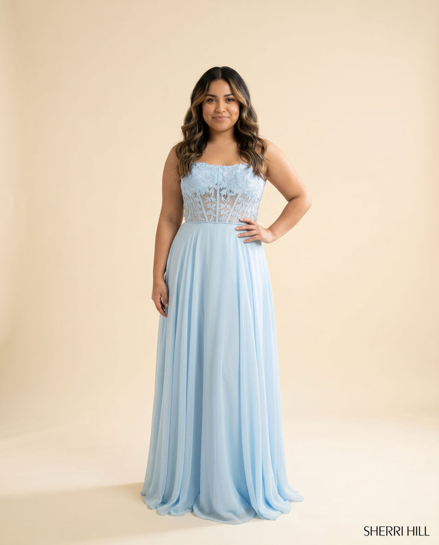 Robe Corset Fluide Bleu Poudre