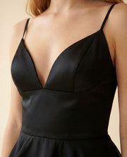 Robe De Chiffon À Volants Noire