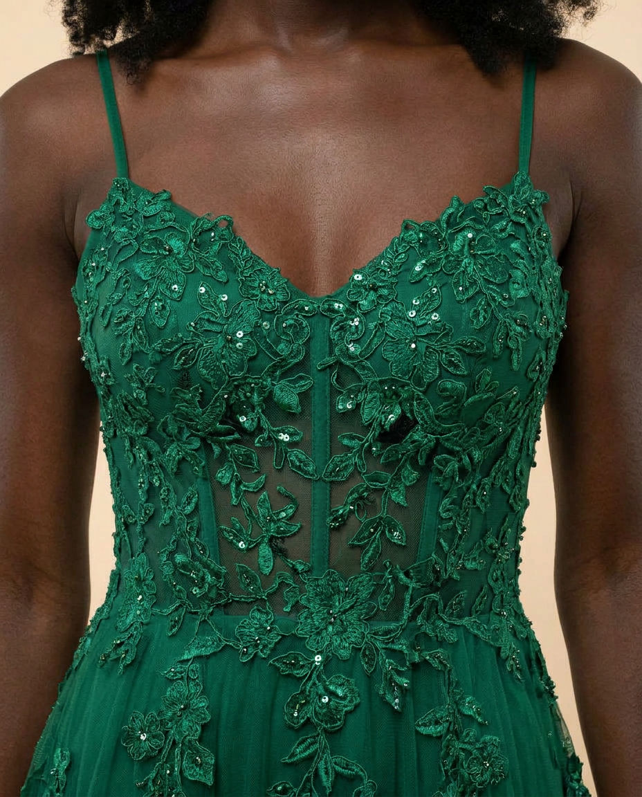 Strapless Gown Emerald