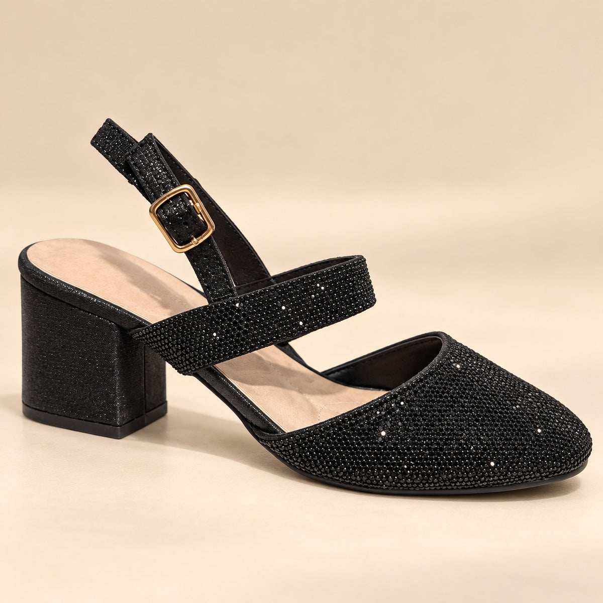 freya Sandales Brillantes Noire/Brillante