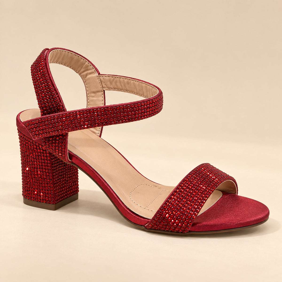 ANNA Sandales Rouges Brillantes