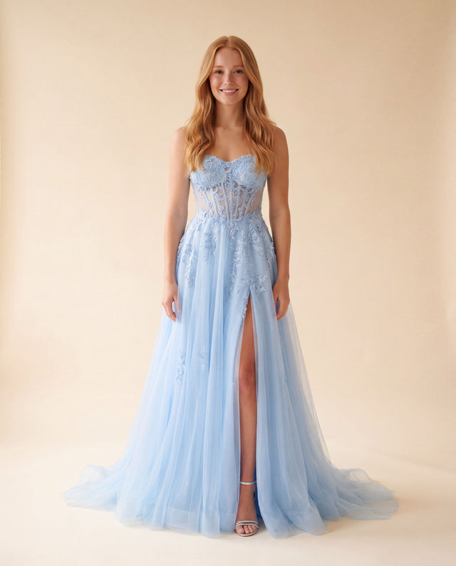 Corset Gown Sky Blue