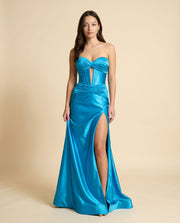 Robe Avec Corset Bustier Peacock