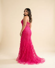 Robe Sirène À Corset Magenta