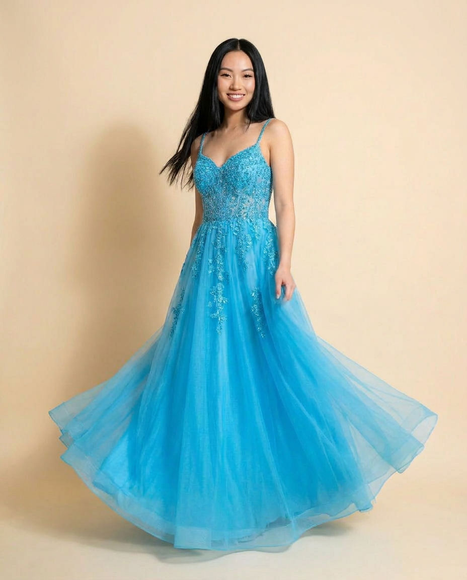 Corset Gown Sky Blue