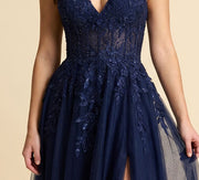 Robe Décolleté Avec Fente Royal