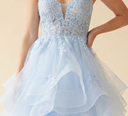 Robe À Étages Bleu Pâle