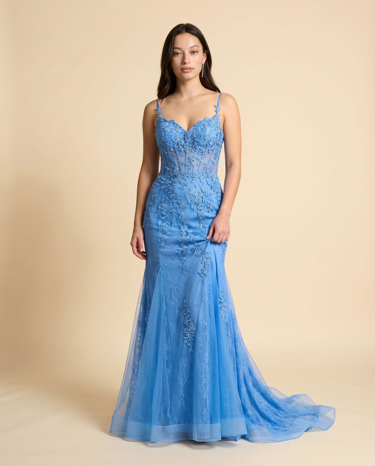 Robe En Dentelle Bleu