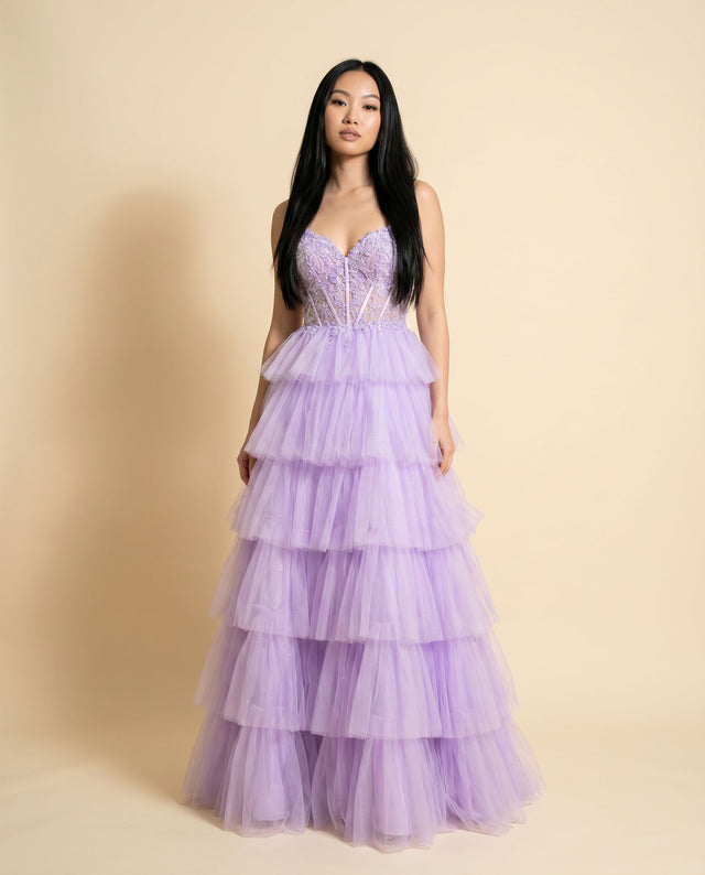 Robe Corset À Étage Noire