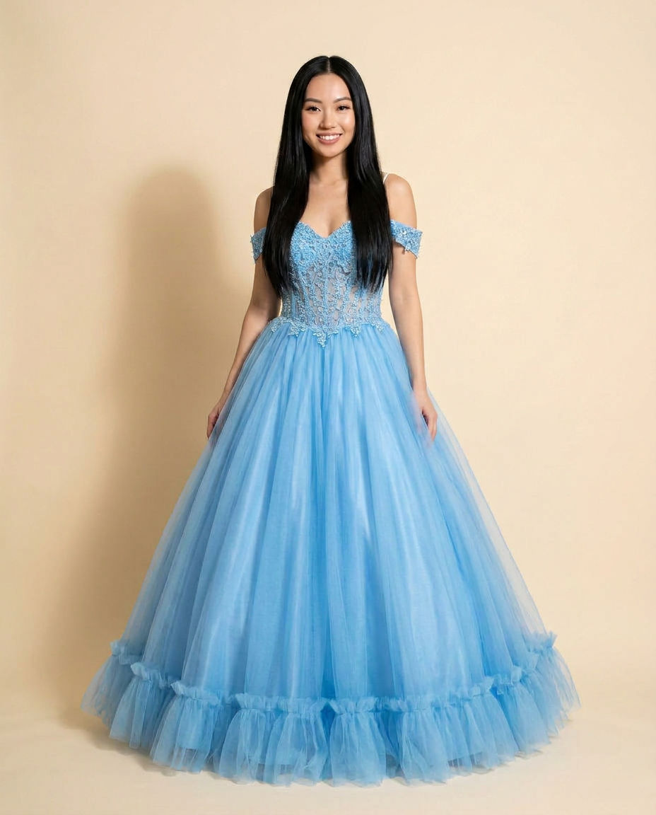 Princess Gown Sky Blue