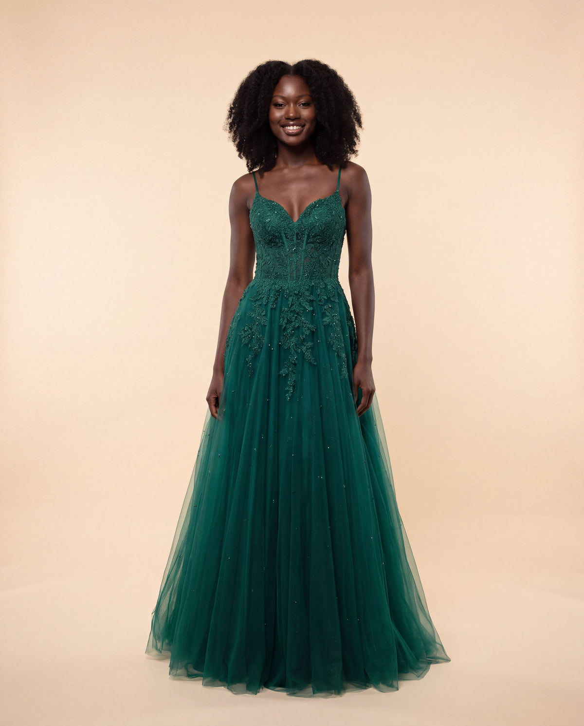 Robe en Dentelle Émeraude