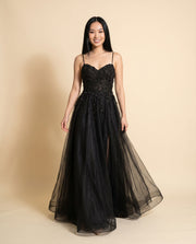 Robe En Tulle Brillante Noire