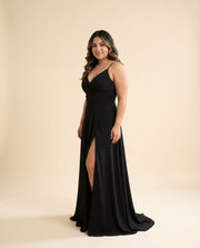 Robe En Satin Noire