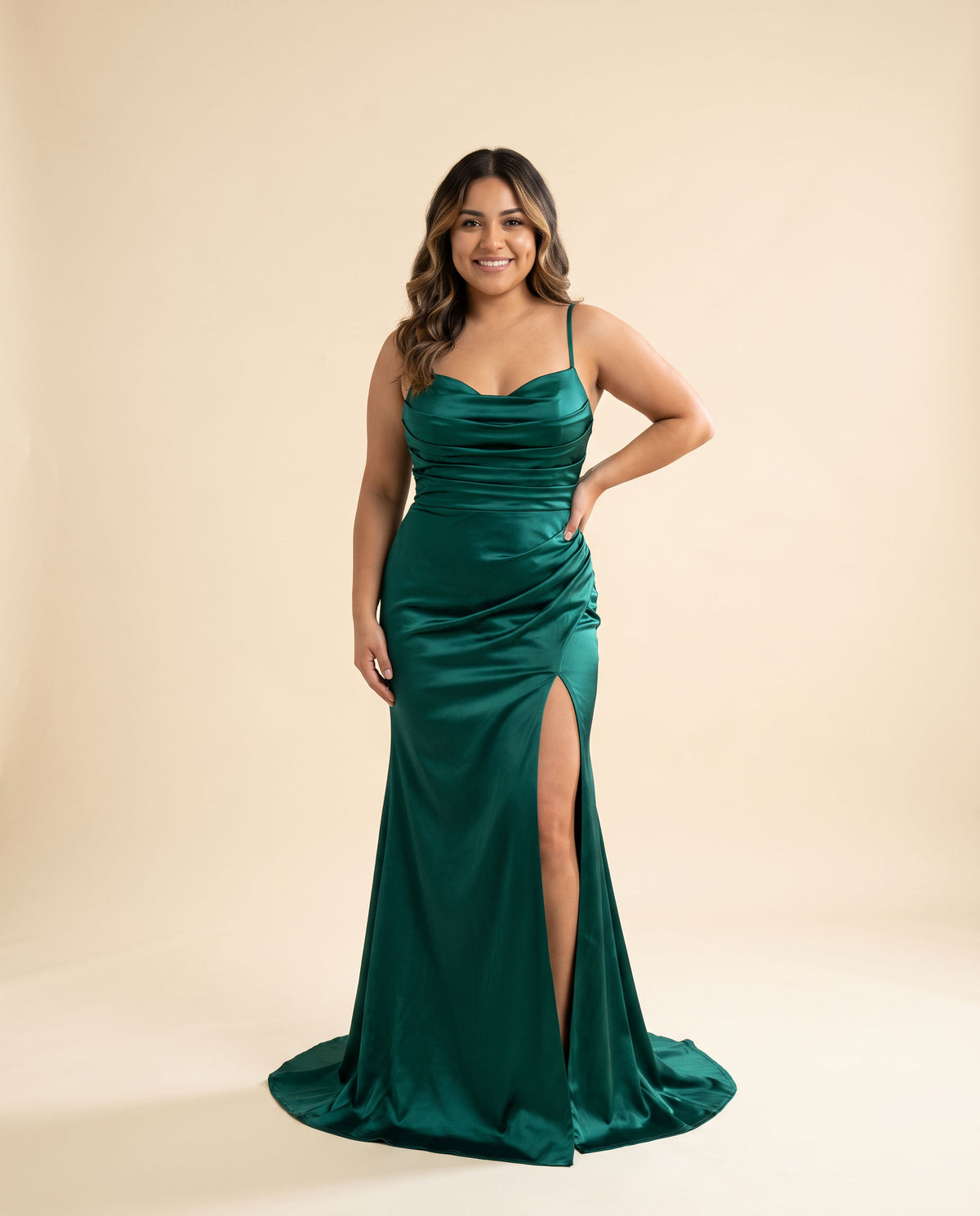 Robe ajustée extensible Émeraude