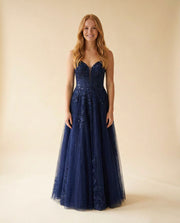 Robe en Dentelle Marine