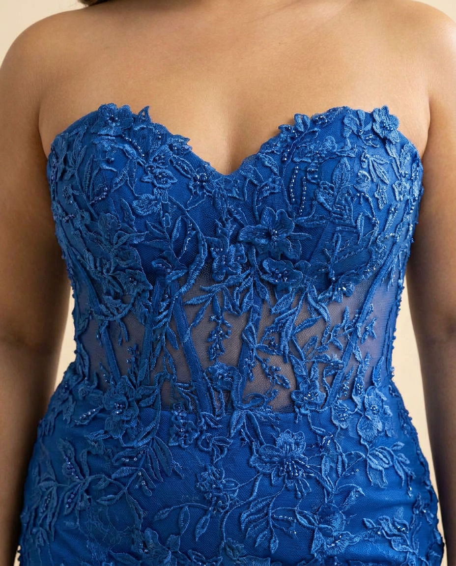Robe ajustée avec fente Periwinkle