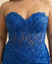Robe ajustée avec fente Periwinkle