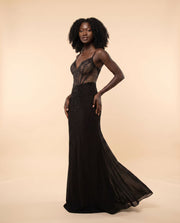 Robe Corset À Brillant Noire