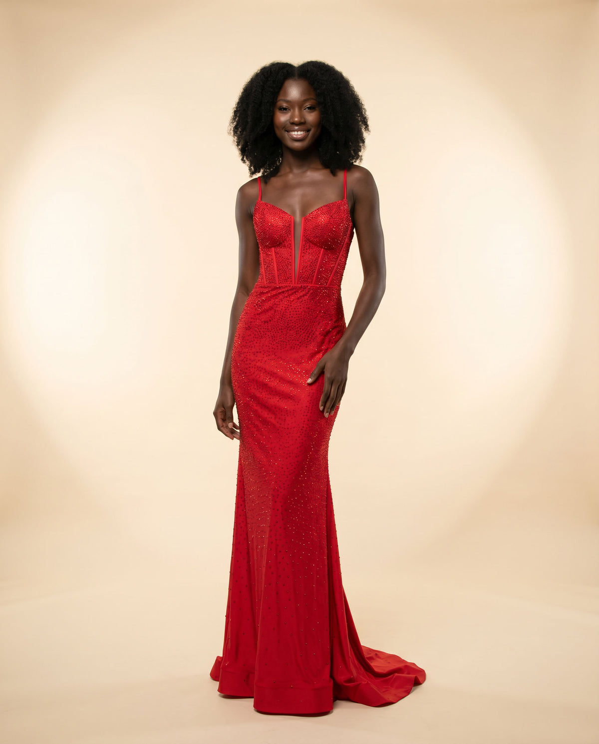 Robe Rouge À Corset Scintillante