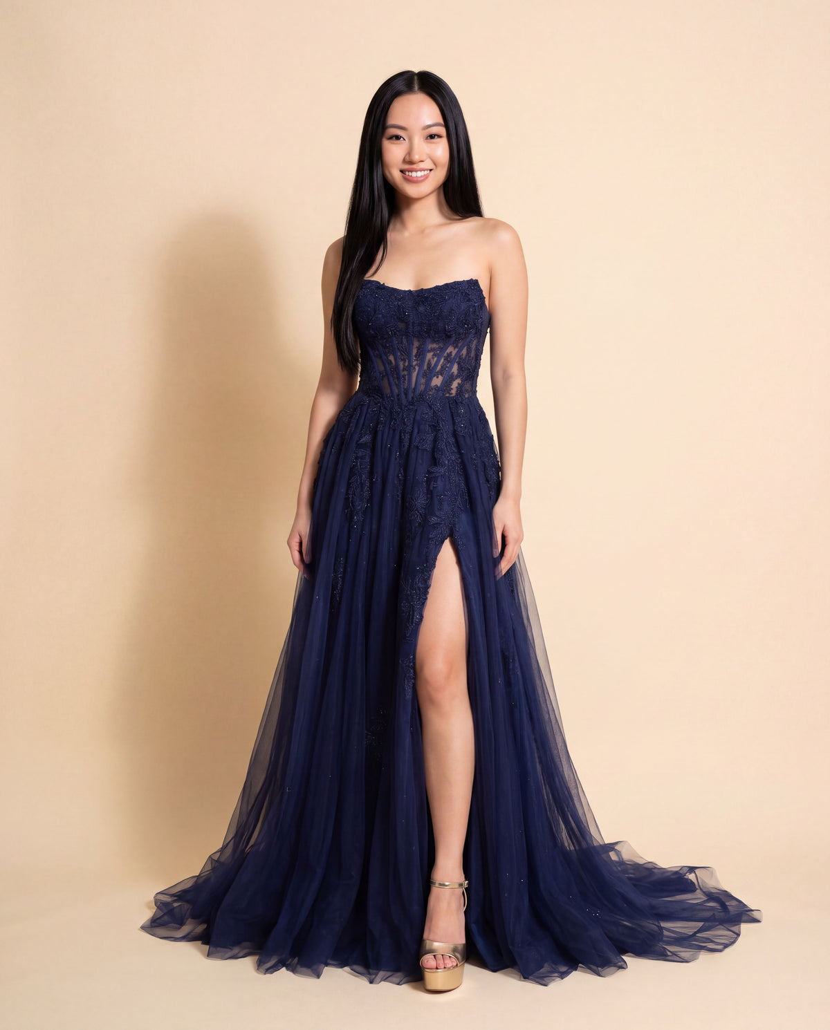 Corset Gown Navy