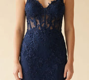 Robe Sirène À Corset Navy