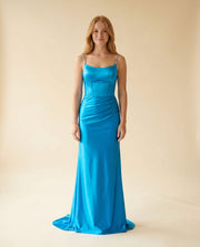 Robe Effet Satin Argent