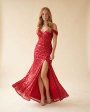 Robe Corset Brillante Rouge