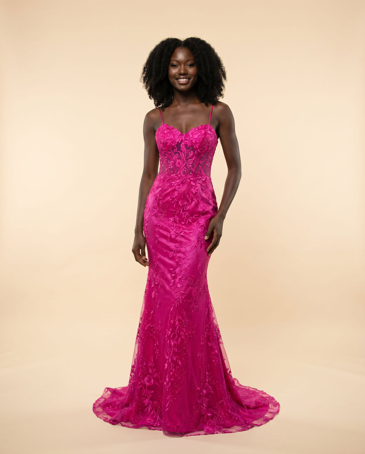 Robe À Broderies Fushia