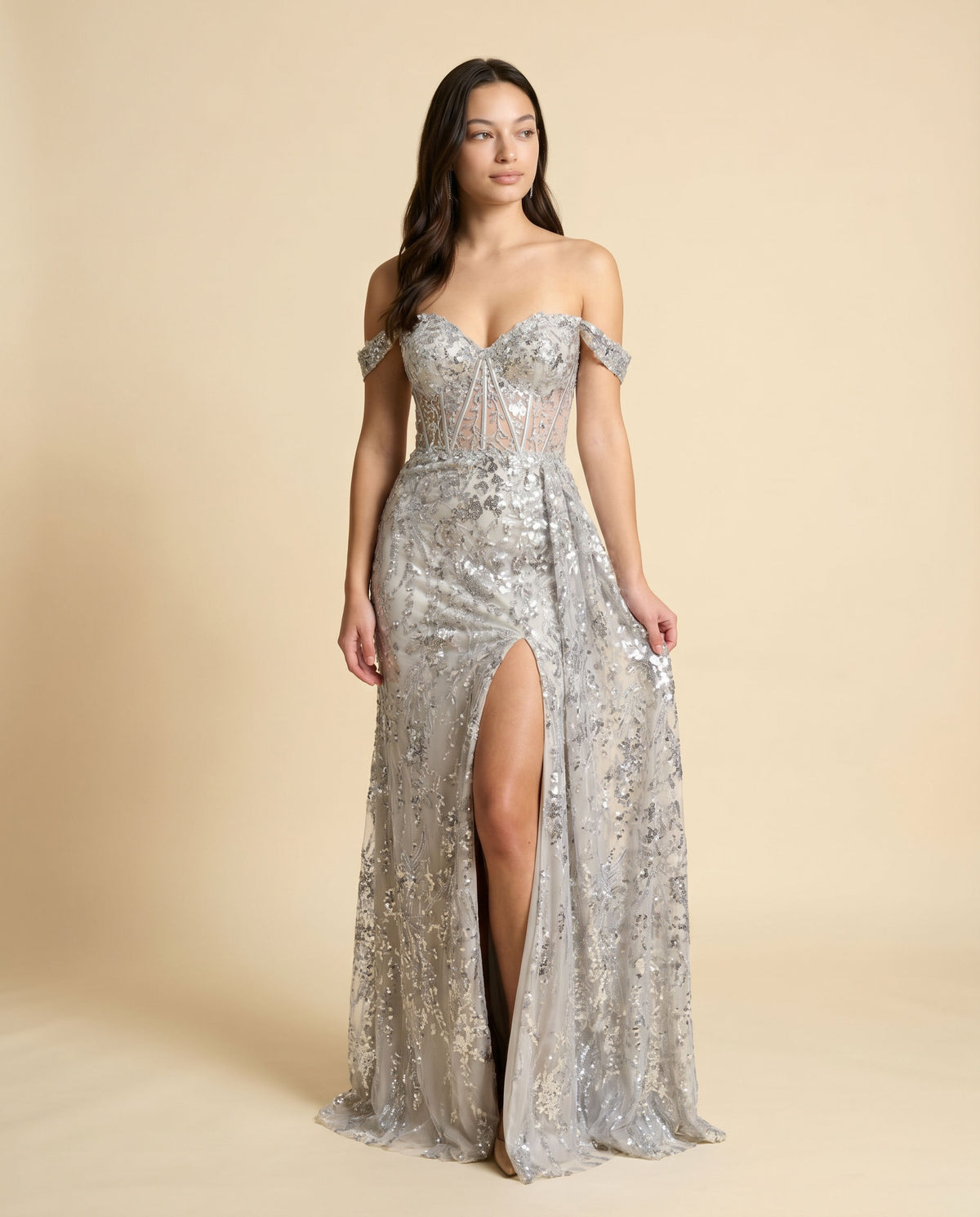 Robe Corset Ajustée Brillante Bleu Poudre