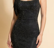 Robe Noire À Corset Scintillante
